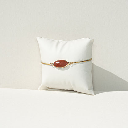 Armband mit echten Edelsteinen - hypoallergen, waterproof, handmade