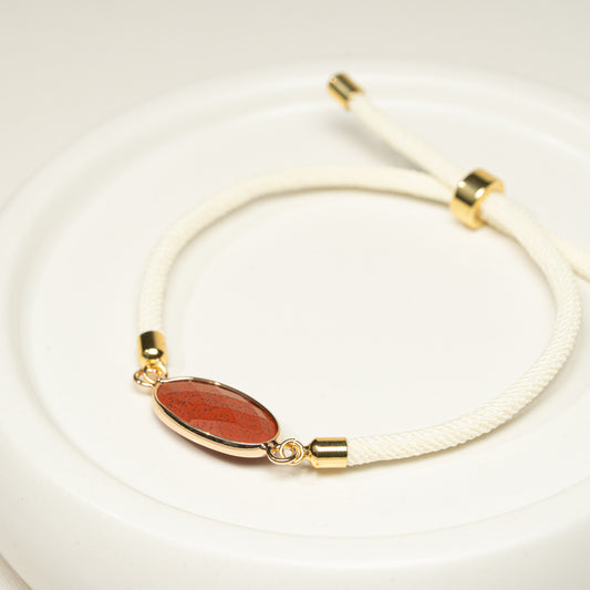 Red Stone Armband, handmade