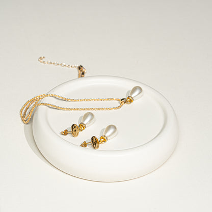 Set weisse Perlen, handmade