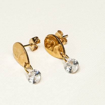 Set Zirkonia, Kette und Ohrringe, handmade
