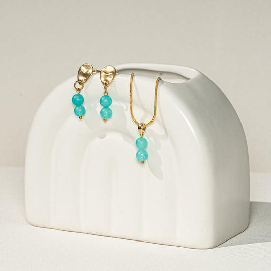 Set Aquamarin, handmade