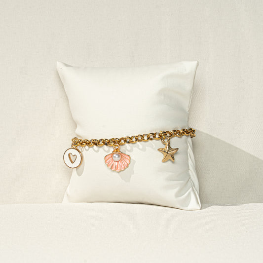 Pearl bracelet with pink pearls