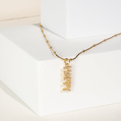 Kette 18K vergoldet mit Anhänger "Happy"