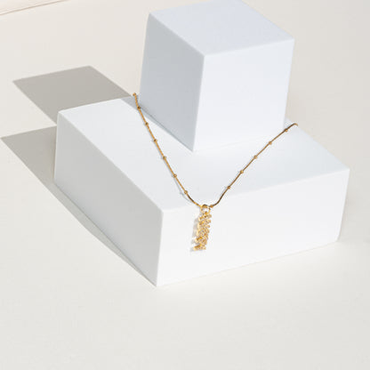 Kette 18K vergoldet mit Anhänger "Happy"