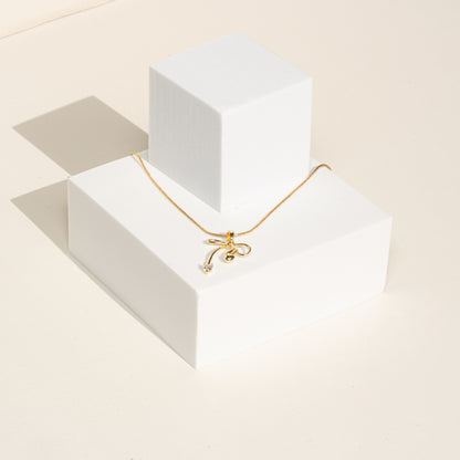 Kette 18K vergoldet mit Anhänger "Schleife"