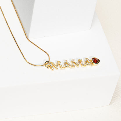 Kette 18K vergoldet mit Anhänger "Mama"