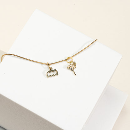 Kette 18K vergoldet mit Sternzeichen und Flamingo (personalisiert)