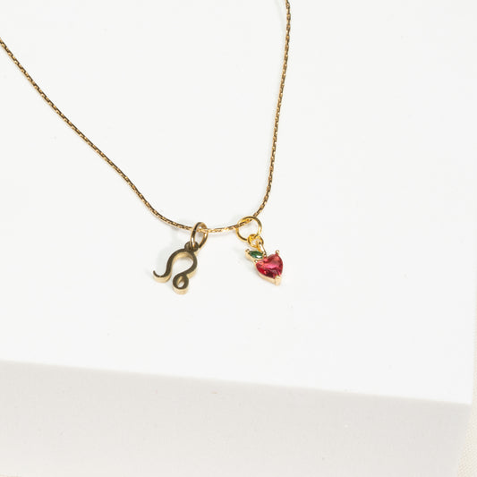 Kette mit Sternzeichen und Erdbeere (personalisiert)