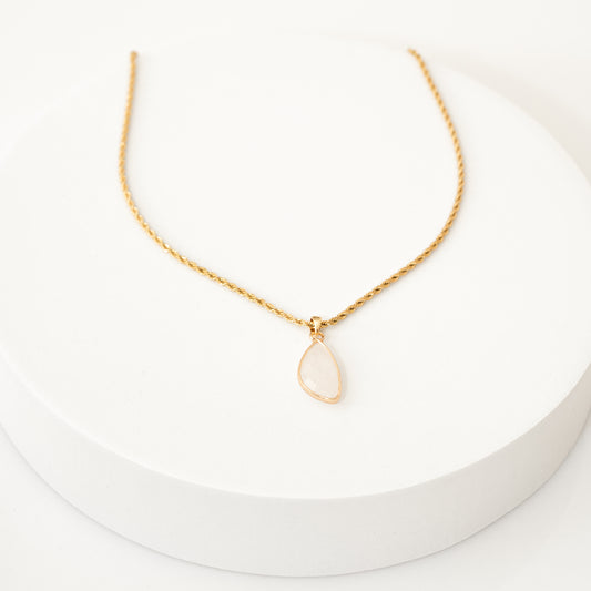 Kette 18K vergoldet mit Anhänger Bergkristall