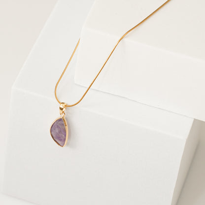 Kette 18K vergoldet mit Anhänger Amethyst