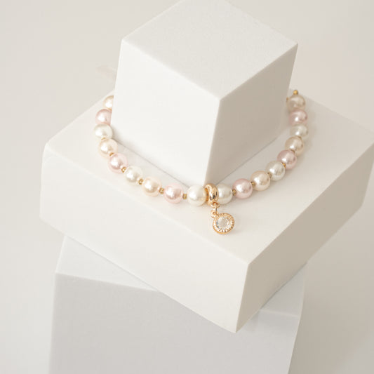 Bracelet de perles avec perles roses