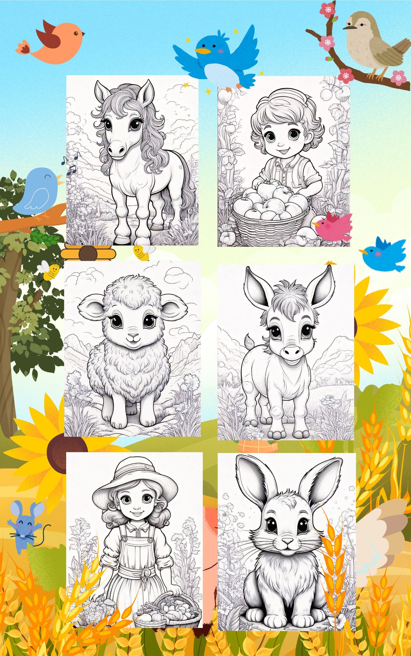 Malbuch für Kinder -Bauernhof