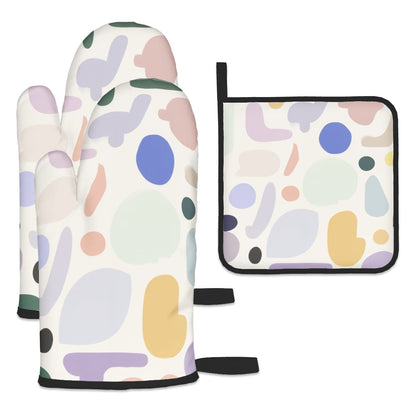 Ofenhandschuh- und Topflappen-Set (3-teilig)