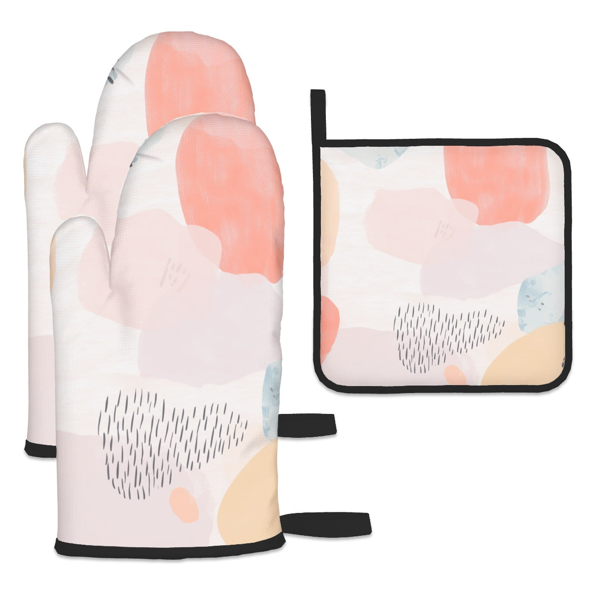 Ofenhandschuh- und Topflappen-Set (3-teilig)