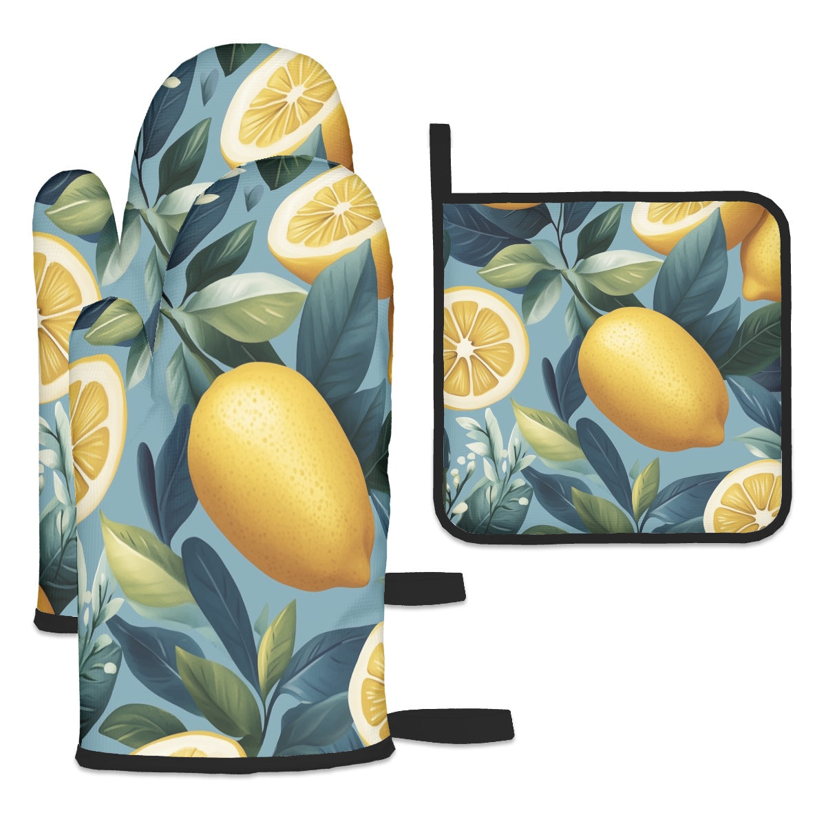 Ofenhandschuh- und Topflappen-Set (3-teilig)