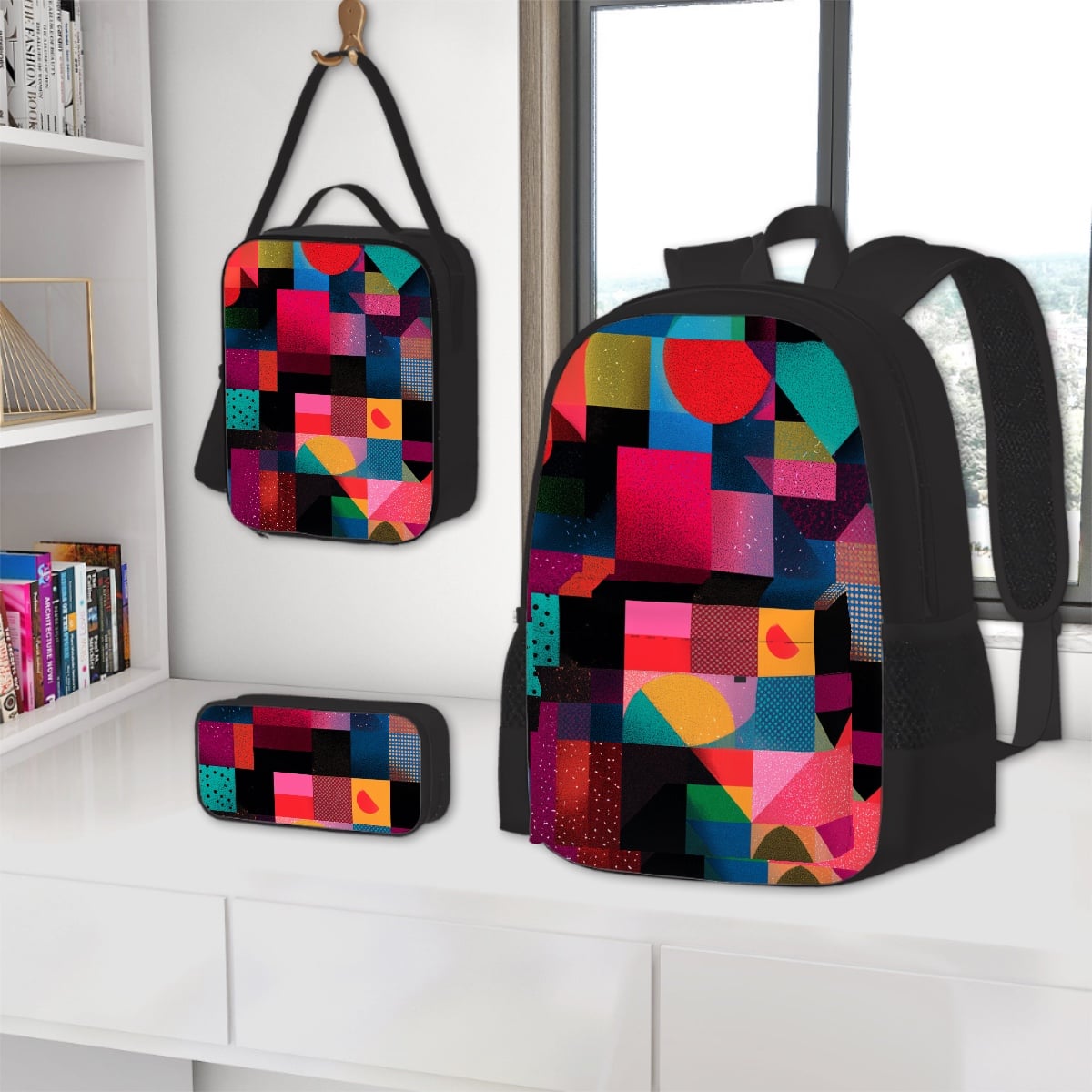 3-teiliges Set: Rucksack, Lunchbag & Federmäppchen