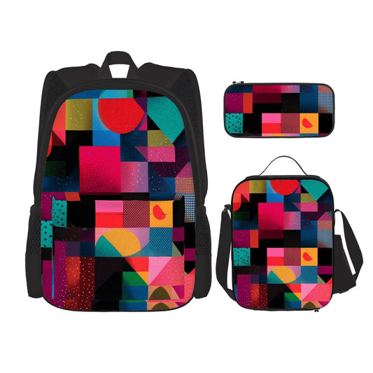 3-teiliges Set: Rucksack, Lunchbag & Federmäppchen