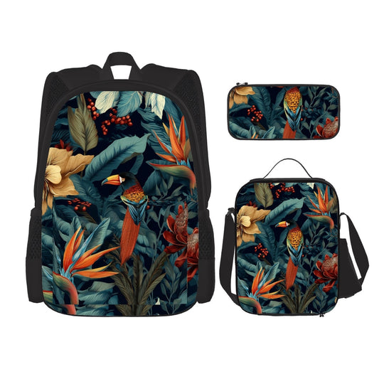 3-teiliges Set: Rucksack, Lunchbag & Federmäppchen