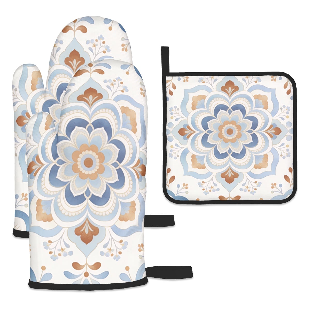 Ofenhandschuh- und Topflappen-Set (3-teilig)