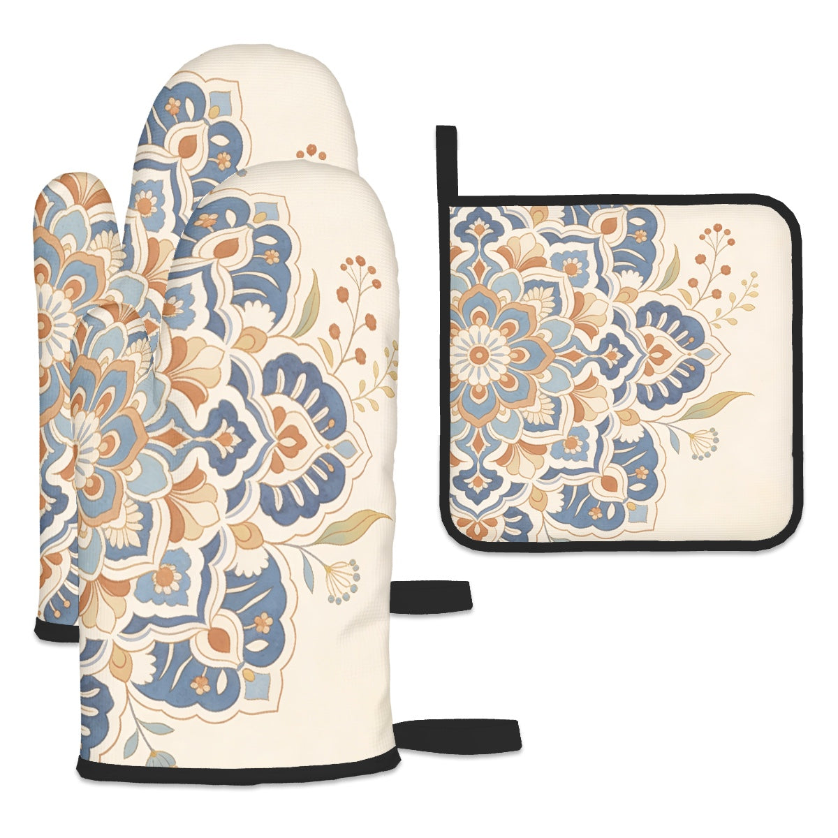 Ofenhandschuh- und Topflappen-Set (3-teilig)