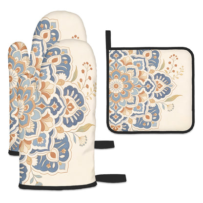 Ofenhandschuh- und Topflappen-Set (3-teilig)