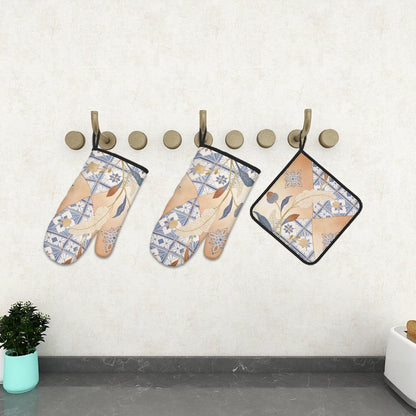 Ofenhandschuh- und Topflappen-Set (3-teilig)