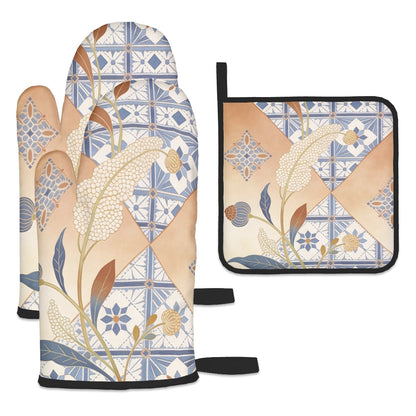 Ofenhandschuh- und Topflappen-Set (3-teilig)